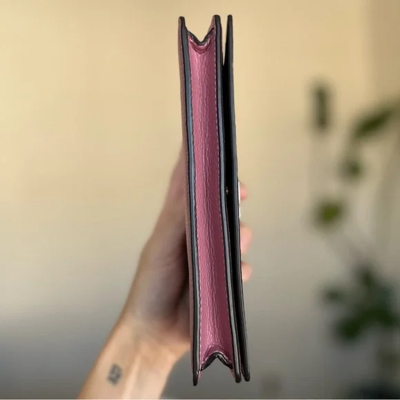 Coach Anna Foldover Pink Pebbled Leather Clutch/No Strap! - Picture 7 of 9